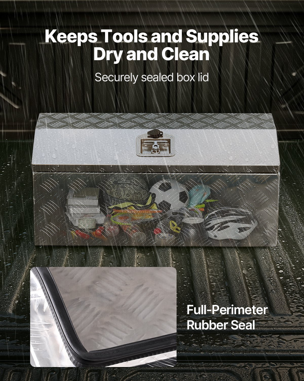 Caja de herramientas de aluminio resistente para caja, 33 cm | VEVOR