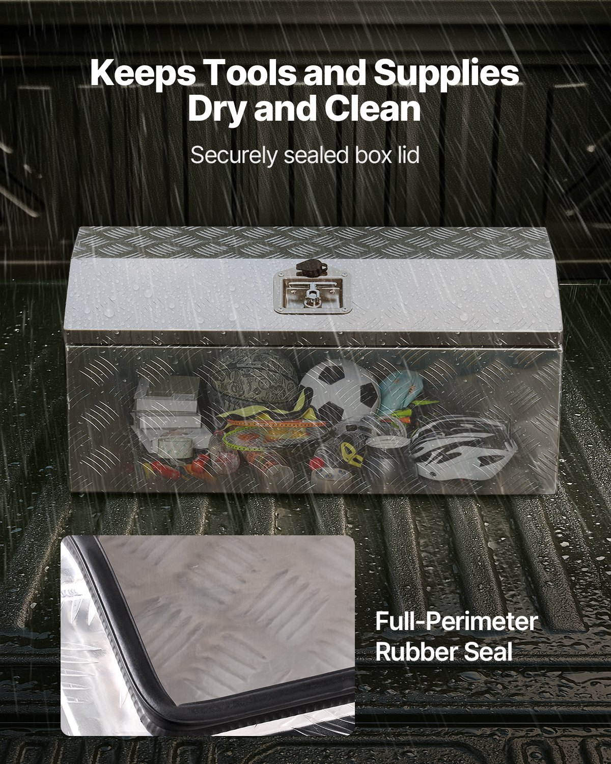 Caja de herramientas de aluminio resistente para caja, 33 cm | VEVOR