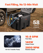 Tanque de diésel portátil, 10 GPM | VEVOR