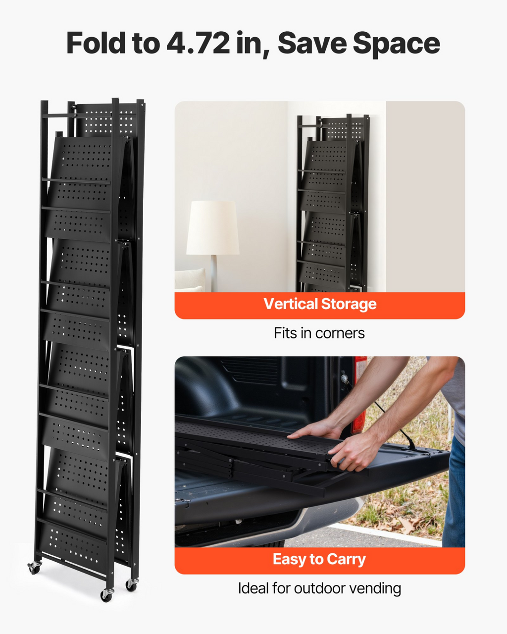 Estantería plegable de 5 niveles, 81 cm de ancho x | VEVOR