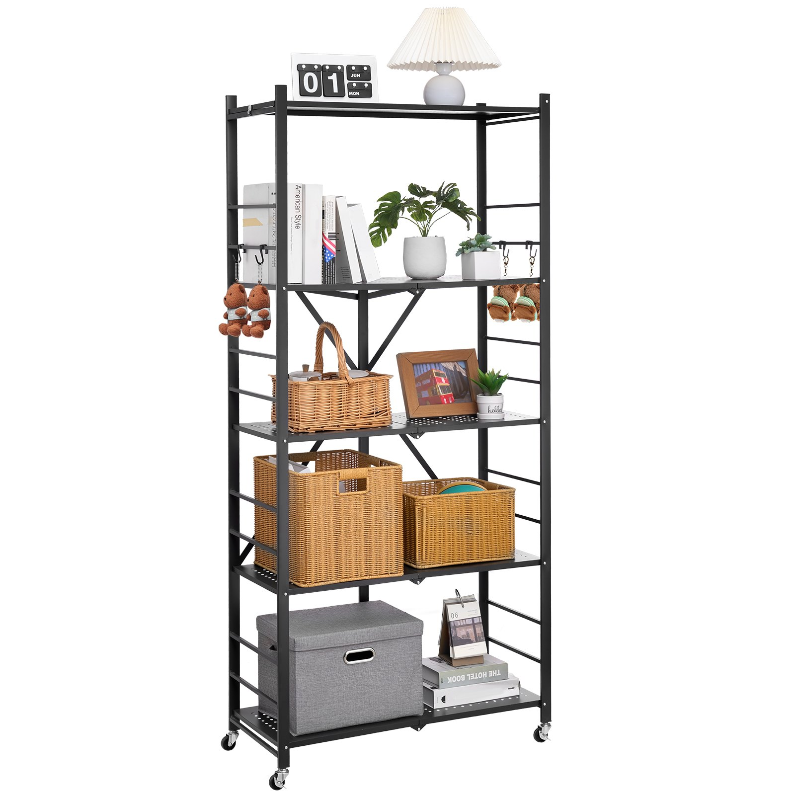 Estantería plegable de 5 niveles, 81 cm de ancho x | VEVOR