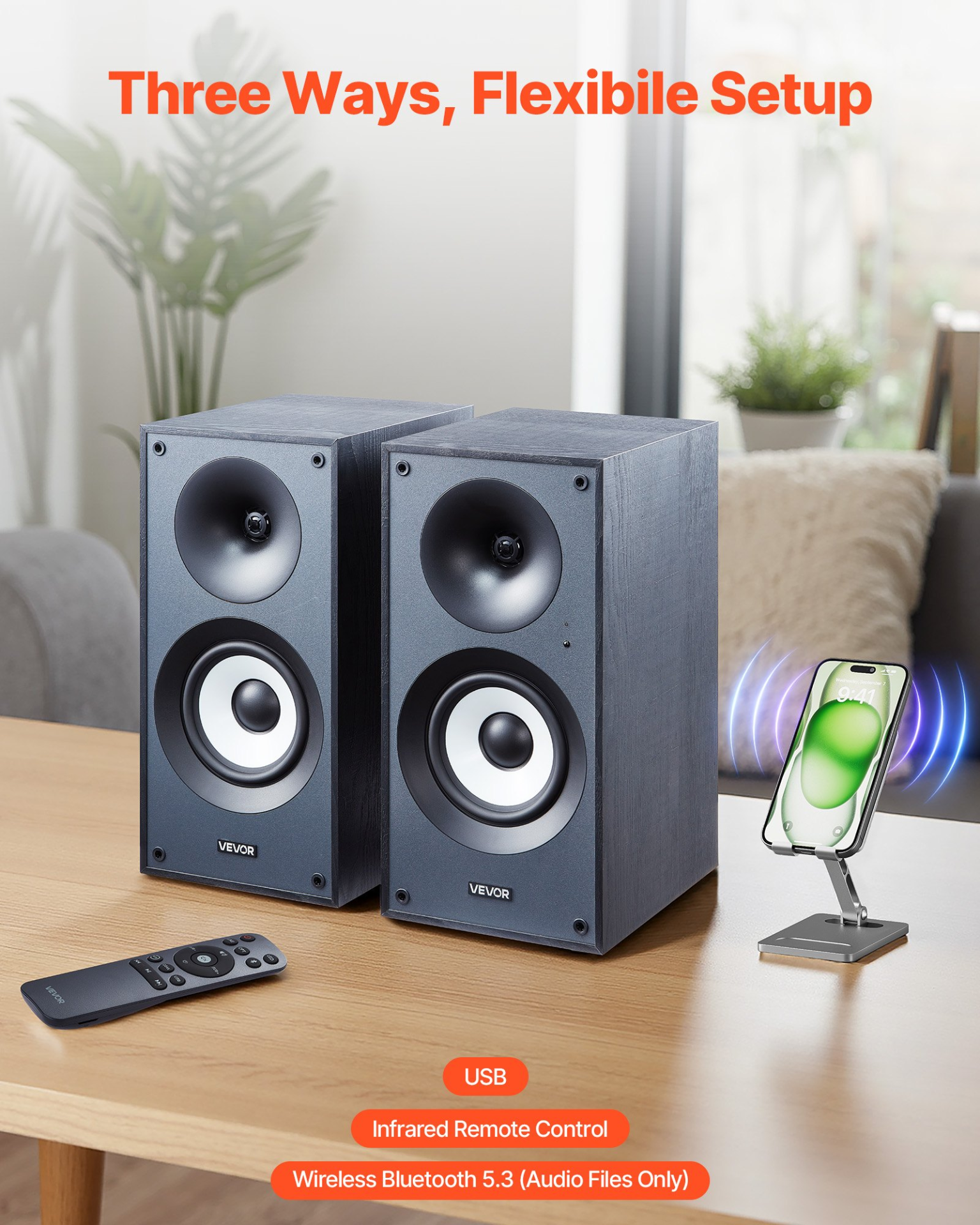 Altavoces de estantería autoamplificados, 25 W x | VEVOR