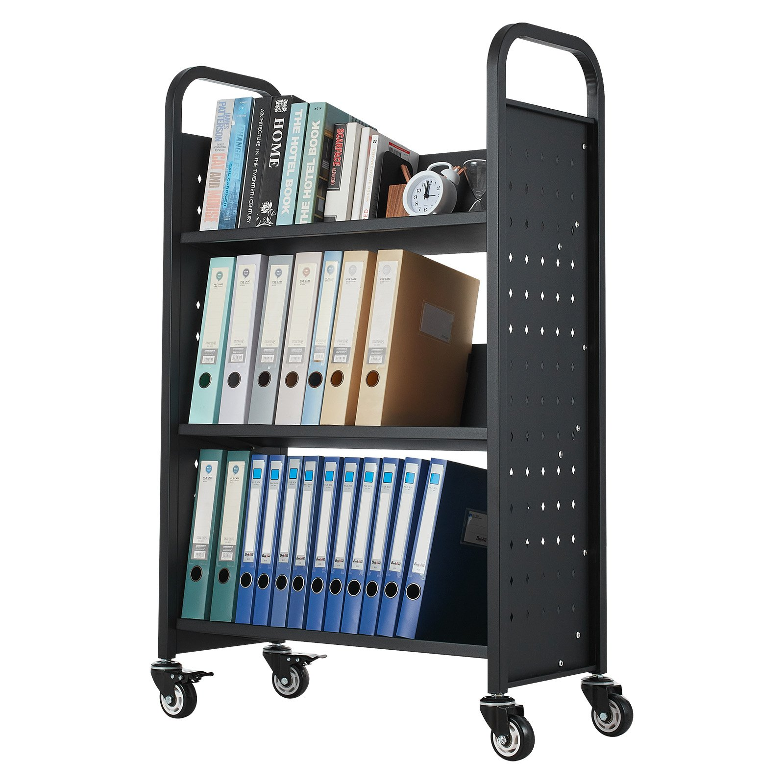 Carro de biblioteca rodante, capacidad de 150 kg | VEVOR