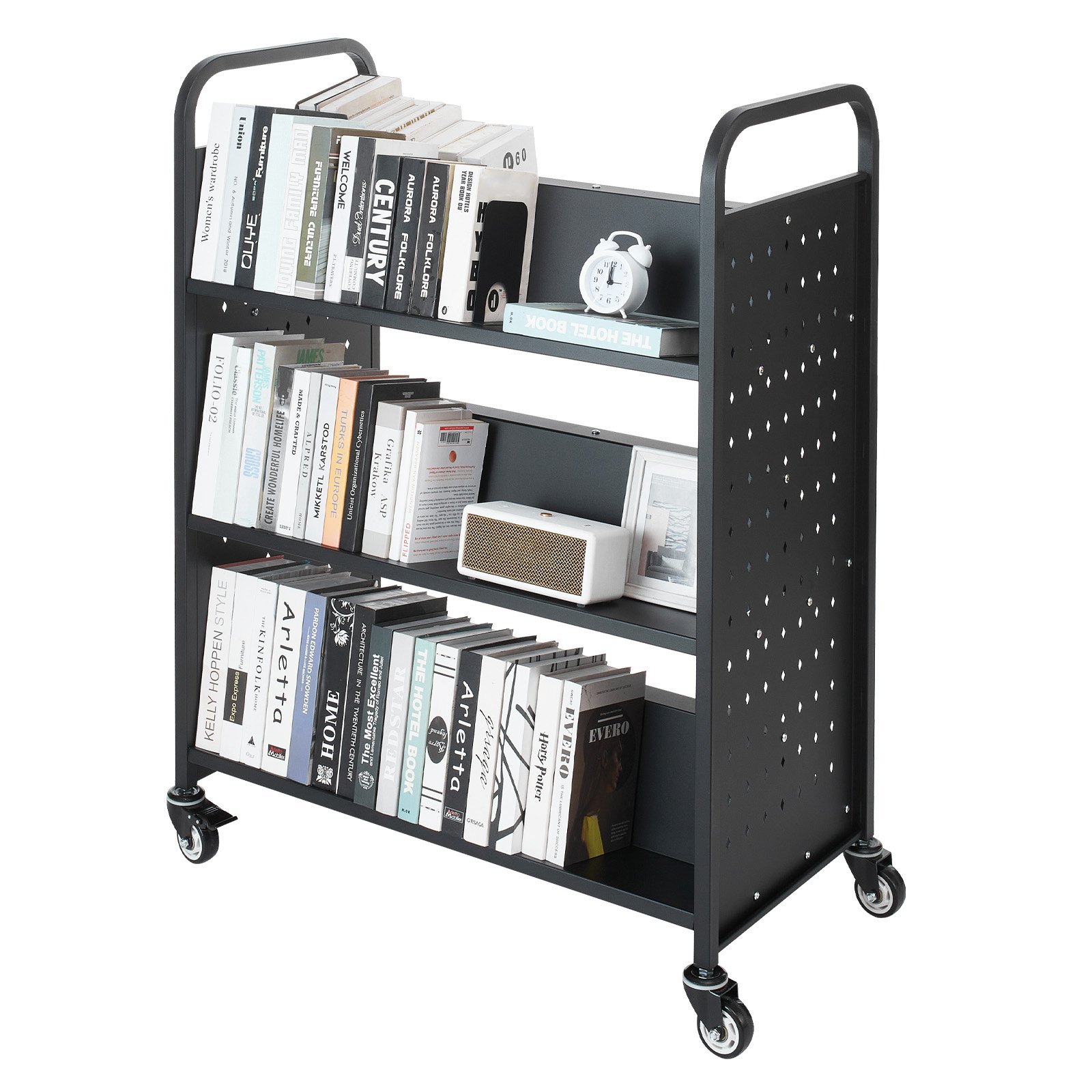 Carro de biblioteca rodante, capacidad de 150 kg, 122 cm | VEVOR