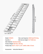 Rampas de carga, 2 piezas de 94 x 15 pulgadas | VEVOR