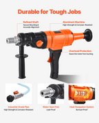 Taladradora de núcleo de diamante, 1800 W | VEVOR