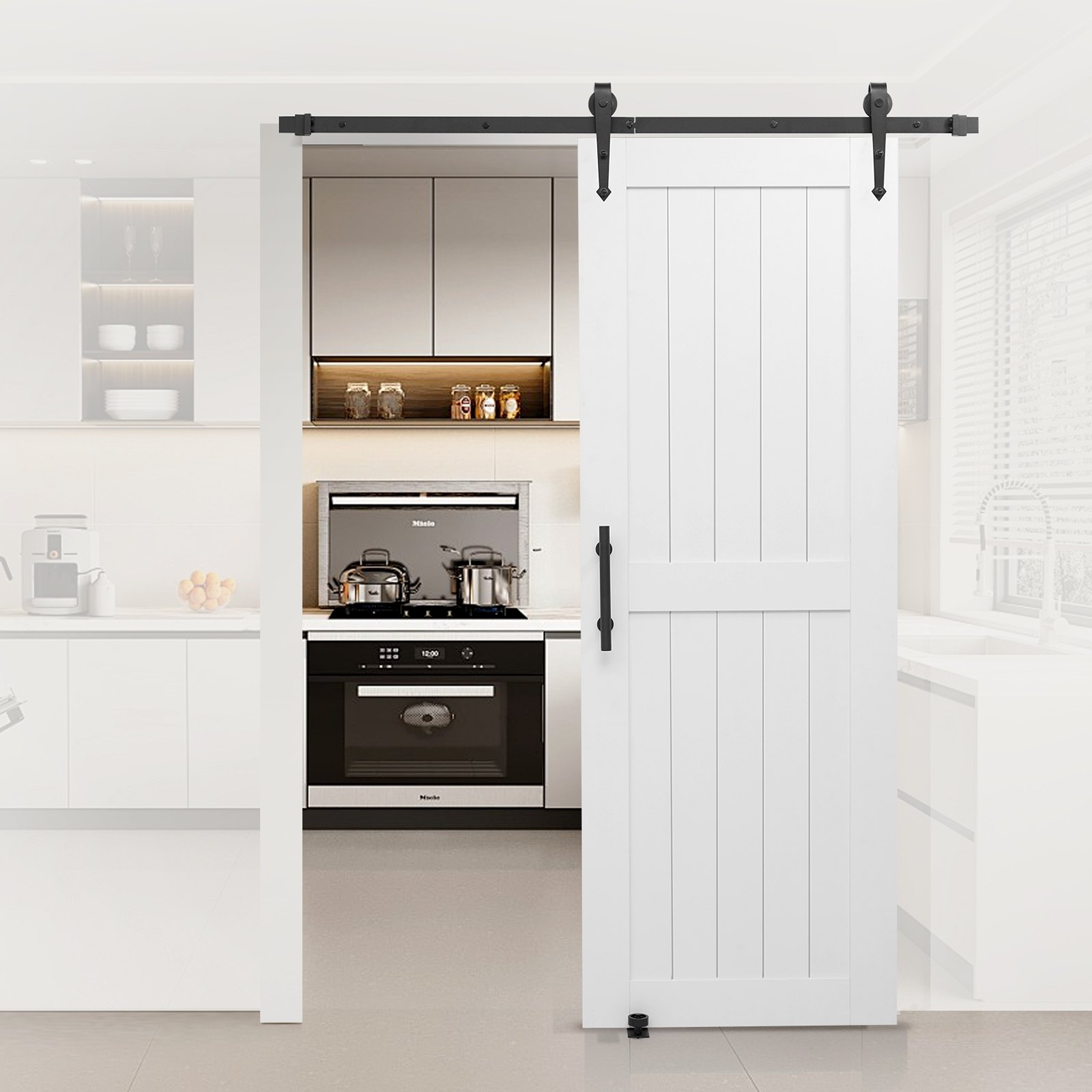 Puerta corrediza tipo granero, 76 x 213 cm