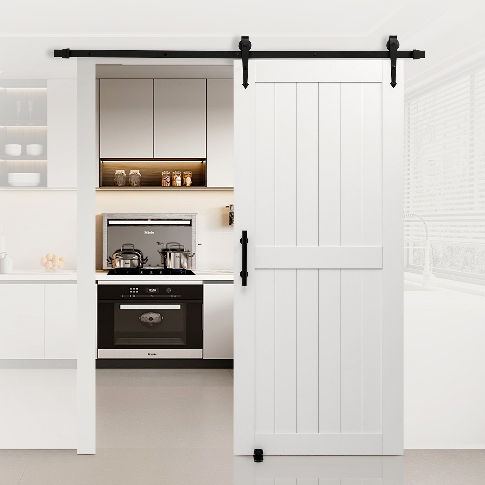 Puerta corrediza tipo granero, 91 x 213 cm