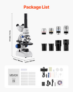 Microscopio trinocular, aumento de 40 a 5000X