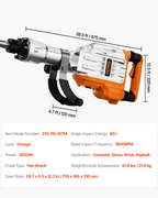 Martillo de demolición, 3500 W | VEVOR