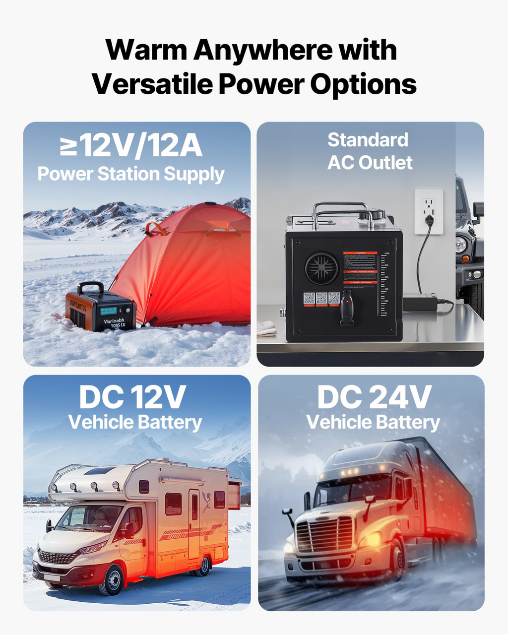 Calefactor diésel, 8 kW, CC 12 V/24 V, 1,9 galones