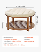 Mesa de centro otomana redonda grande | VEVOR