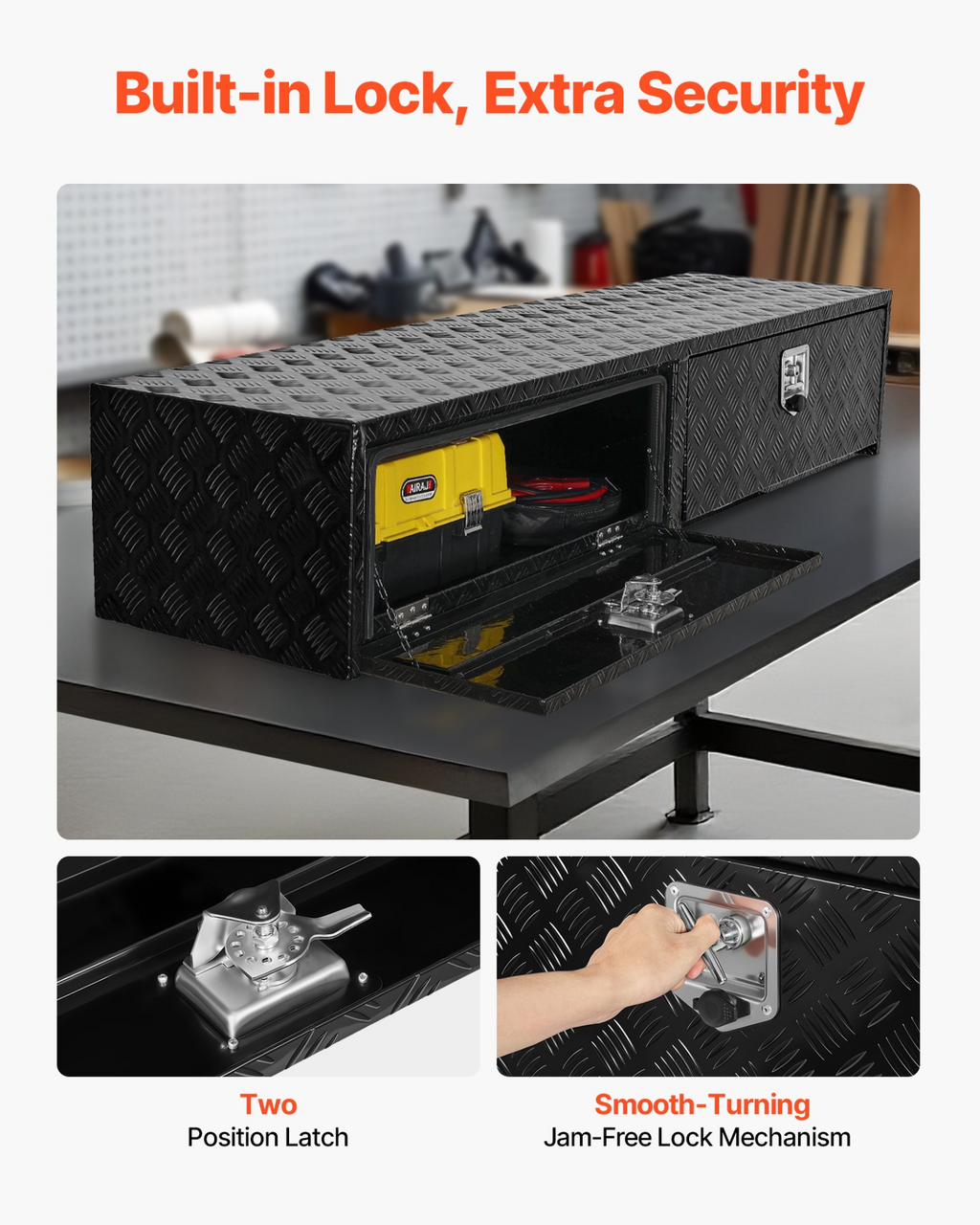 Caja de herramientas para camioneta, 72 x 13 x 16 pulgadas | VEVOR