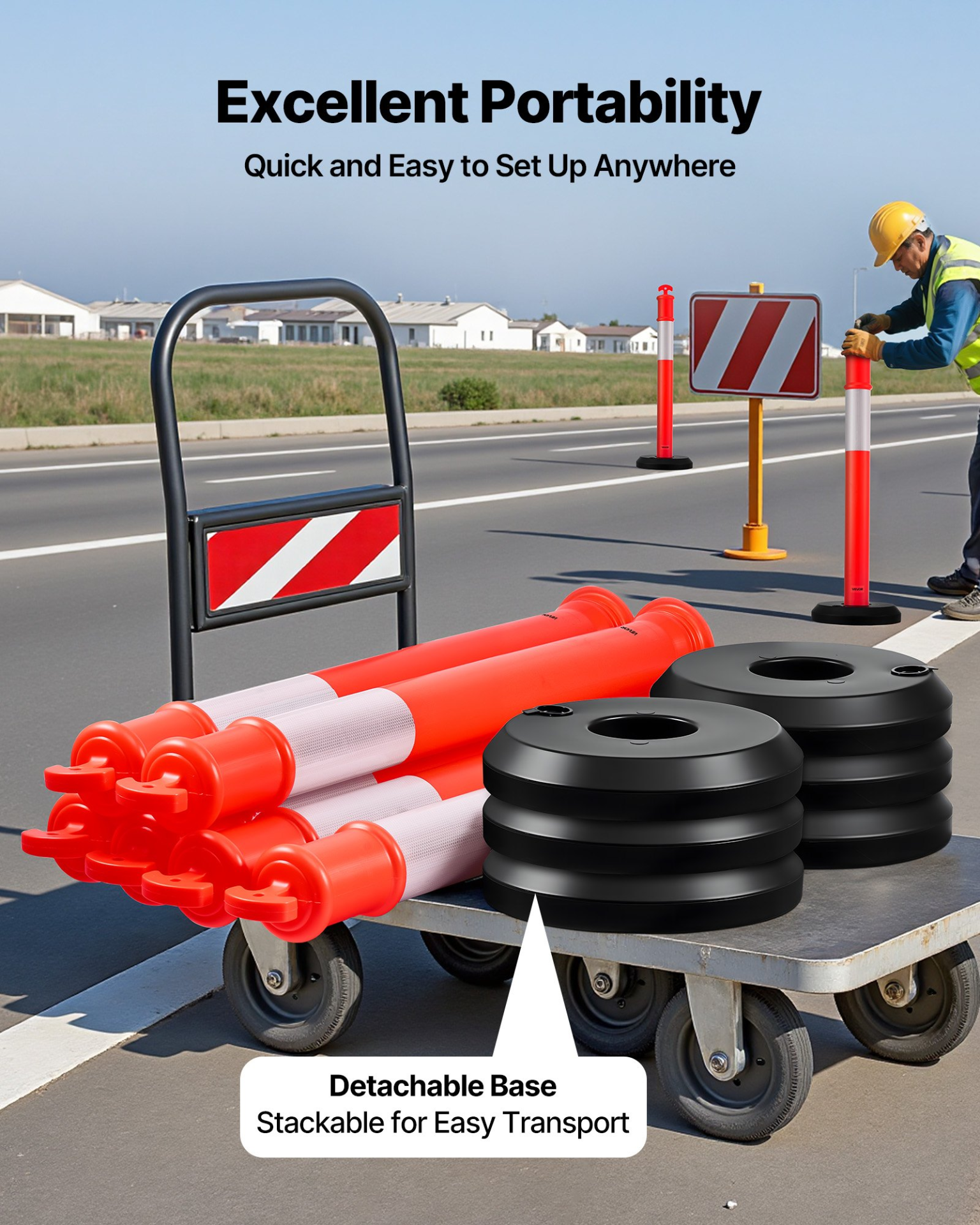 Paquete de 6 postes de señalización vial | VEVOR