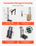 Carretilla plegable, capacidad de carga de 50 kg | VEVOR