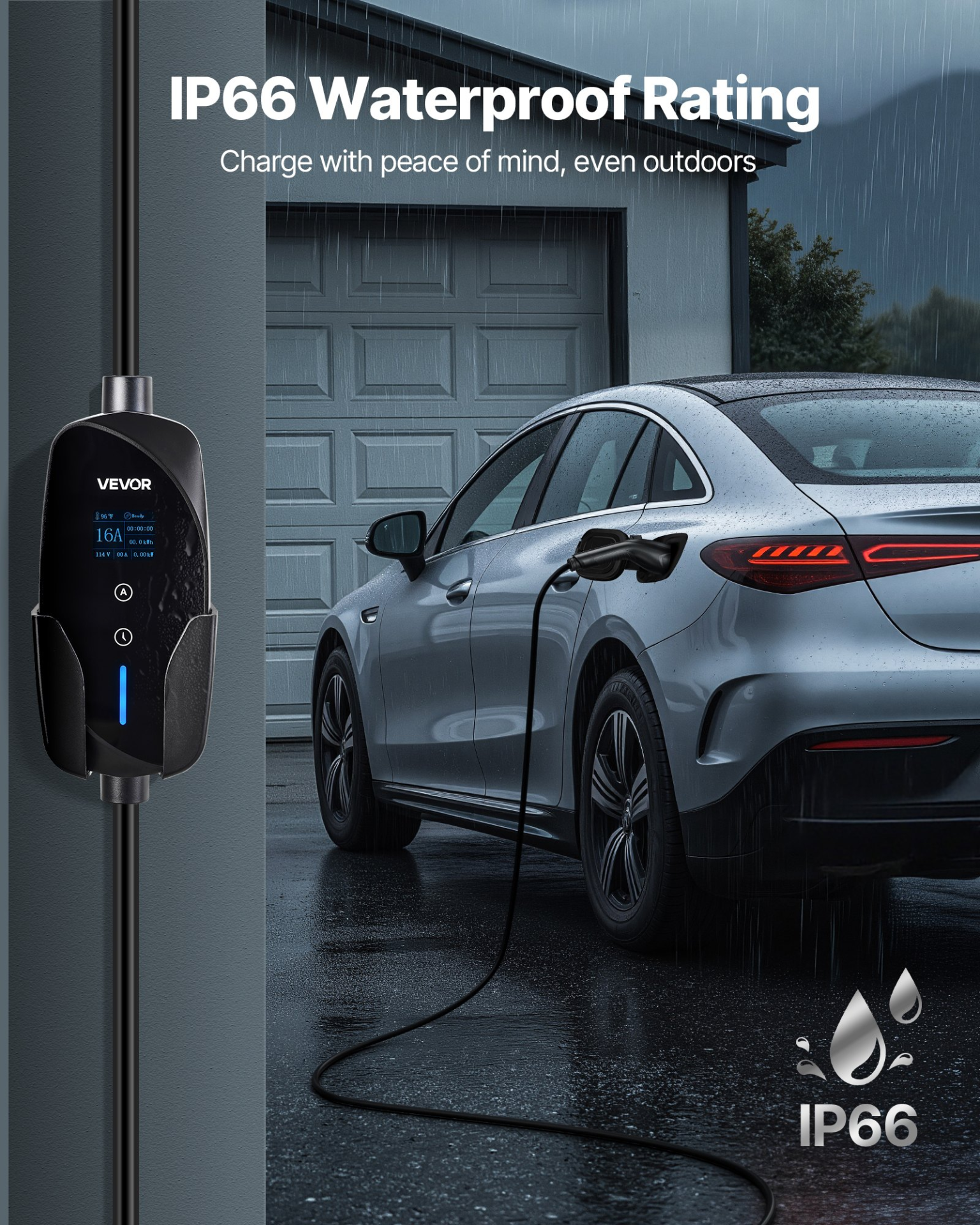 Cargador Nivel 1 y 2 para vehículos eléctricos, 120 V | VEVOR