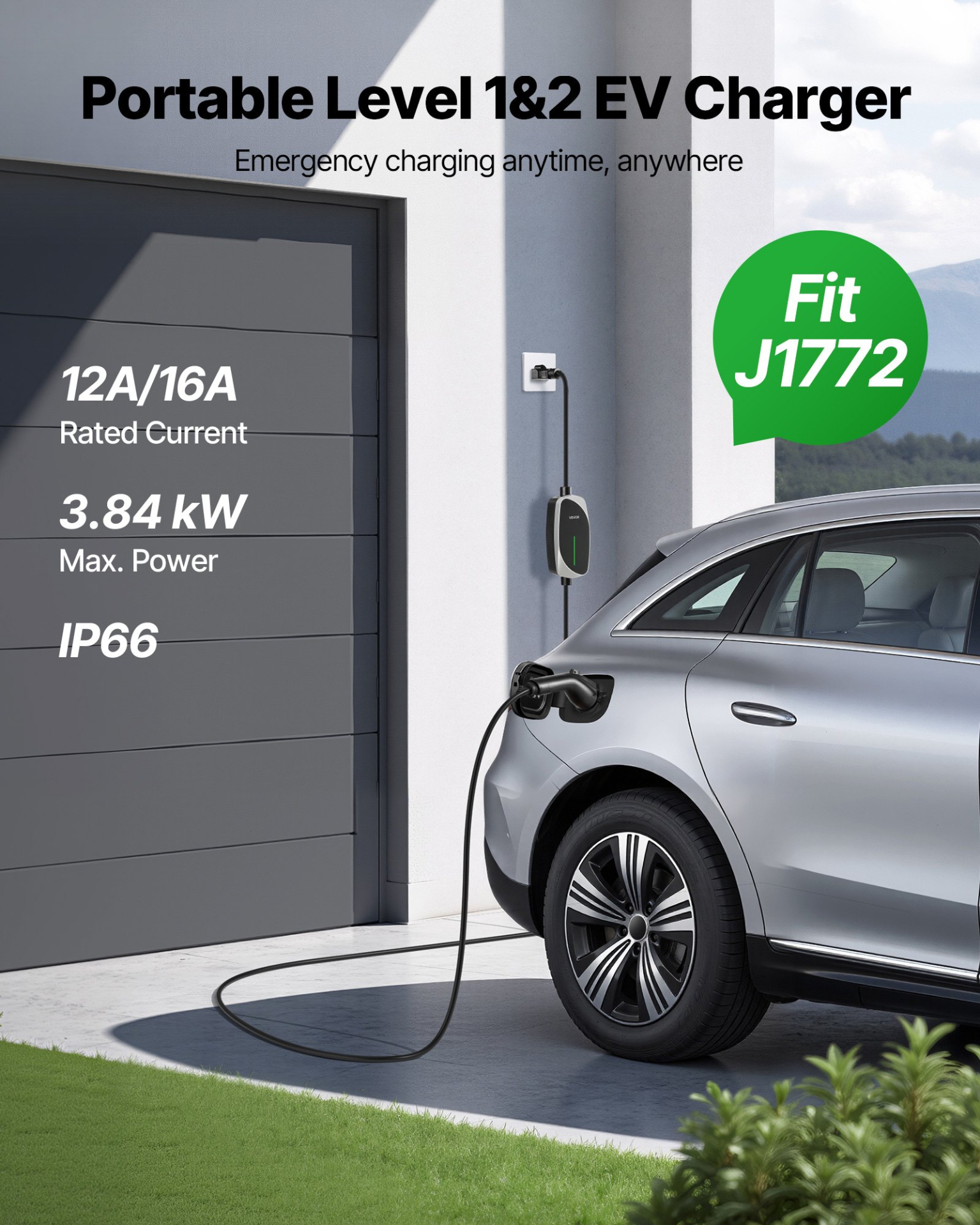 Cargador Nivel 1 y 2 para vehículos eléctricos | VEVOR