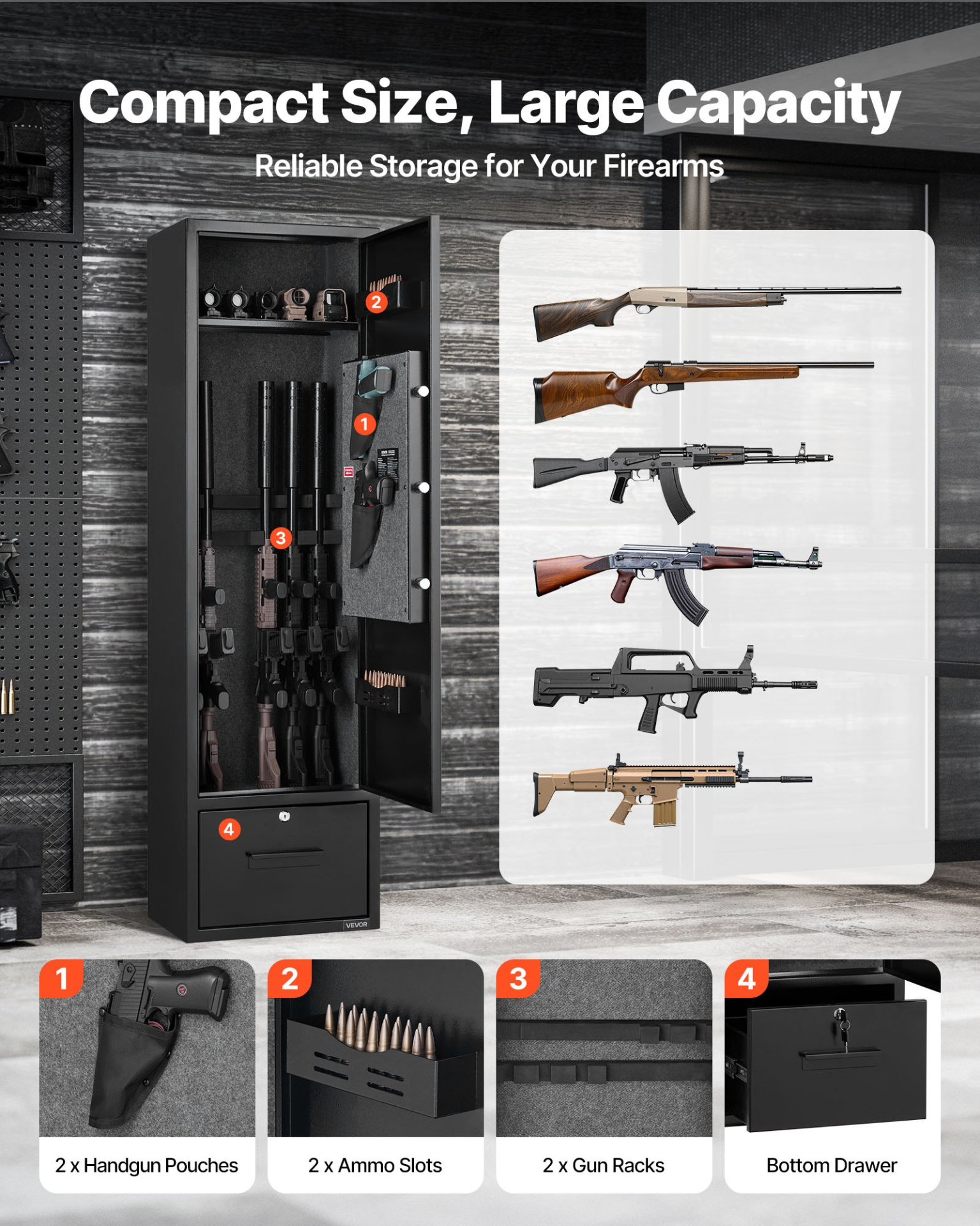 Caja fuerte para 4 armas | VEVOR