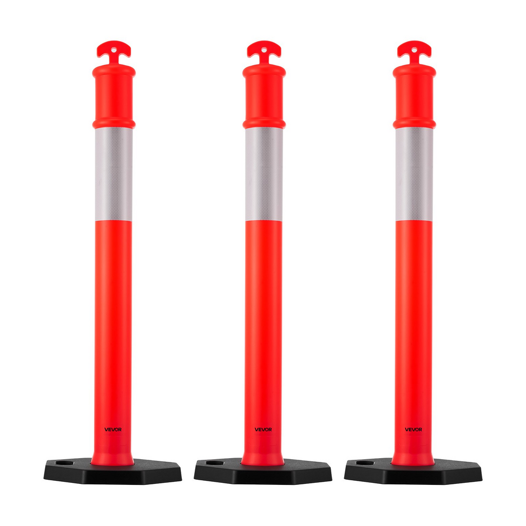 Paquete de 3 postes de señalización vial, 122 cm | VEVOR