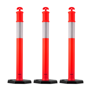 Paquete de 3 postes de señalización vial, 122 cm