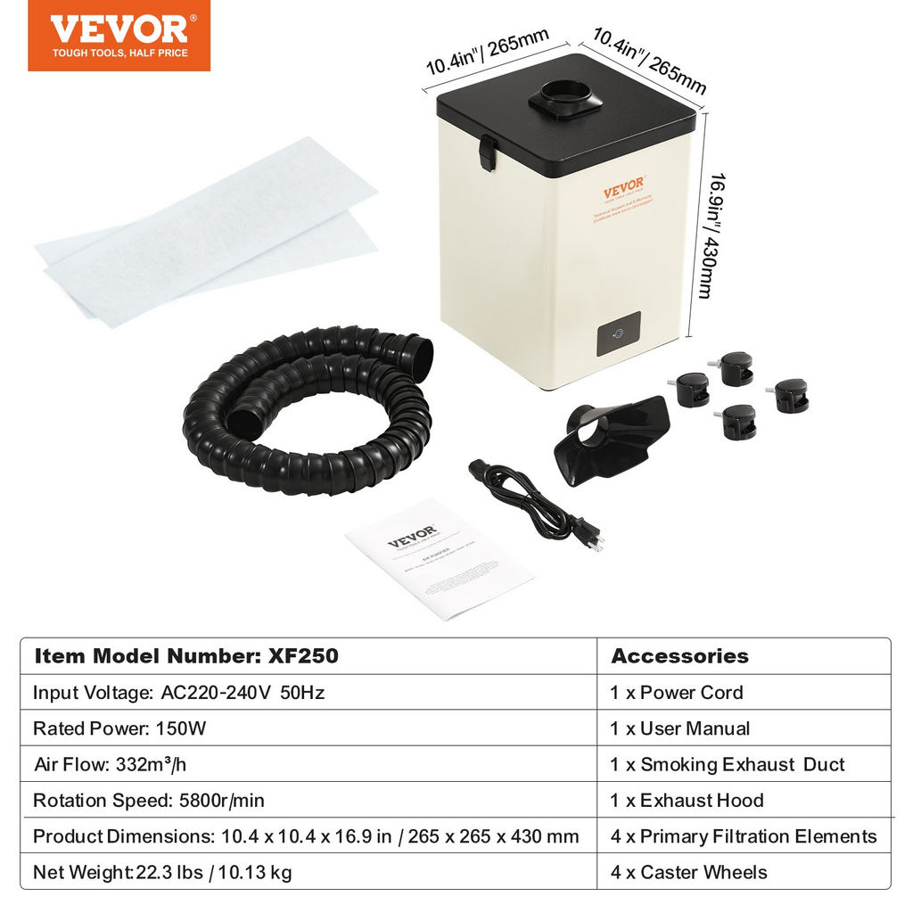 Extractor de humos de soldadura, 150 W | VEVOR