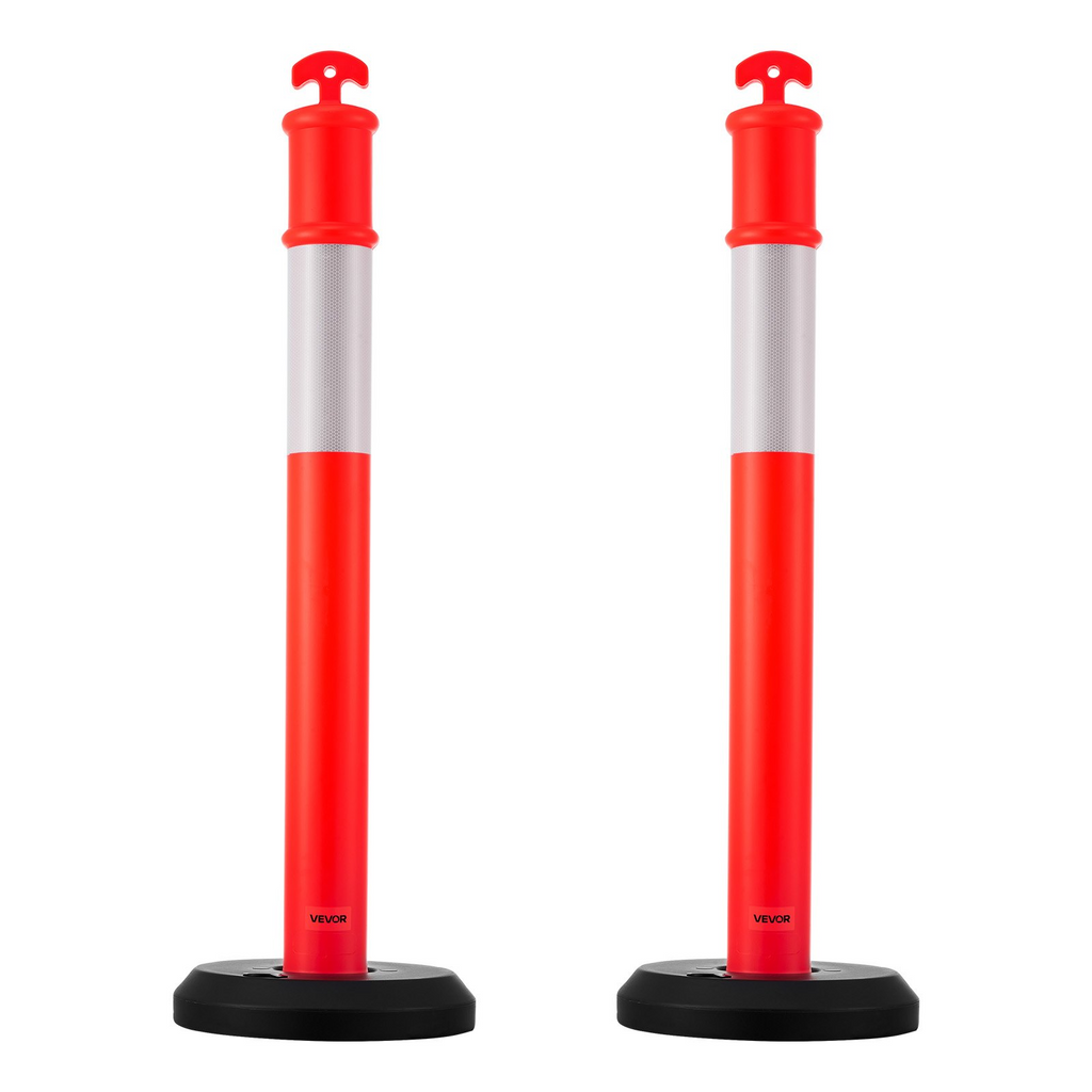 Pack de 2 postes de señalización vial, 122 cm | VEVOR