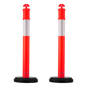 Pack de 2 postes de señalización vial, 122 cm