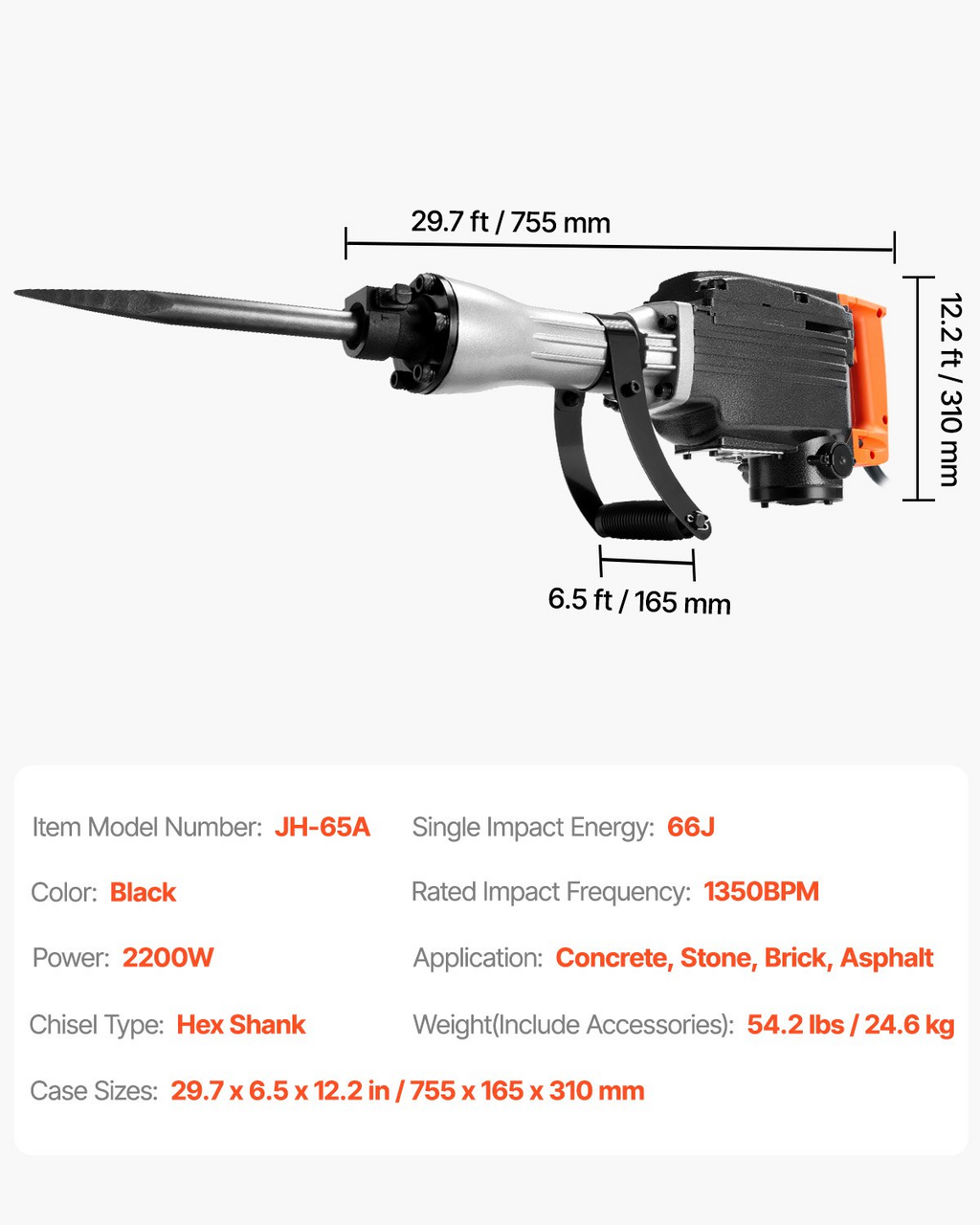 Martillo de demolición DX6542200W | VEVOR