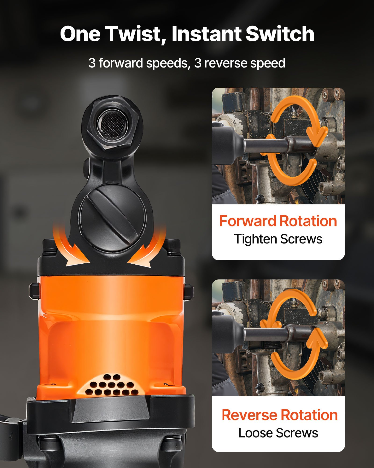 Llave de impacto neumática de 1 pulgada QDCJBSFPS1 | VEVOR
