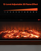 Chimenea eléctrica independiente de 65, 5 pulgadas | VEVOR