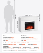 Chimenea eléctrica independiente de 43 pulgadas | VEVOR