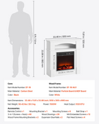 Chimenea eléctrica independiente de 84 cm (33 pulgadas) | VEVOR