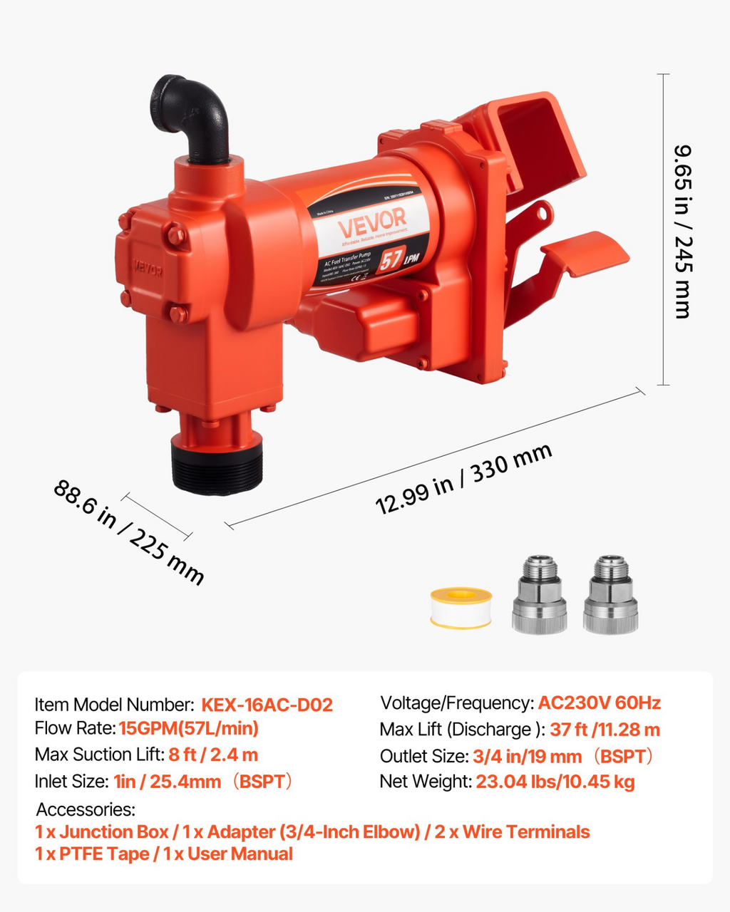 Bomba de transferencia de combustible de 110 V | VEVOR