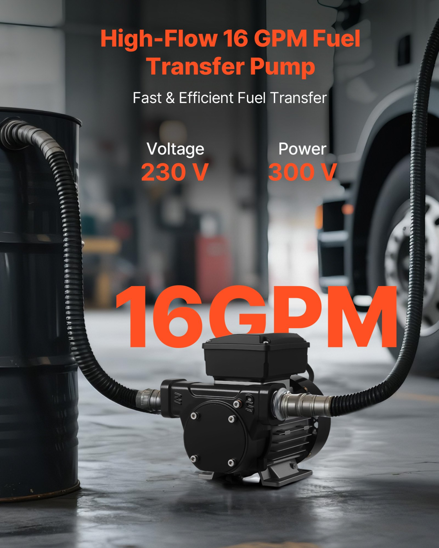 Bomba de transferencia de aceite 110V, 16 GPM 60 L/min | VEVOR