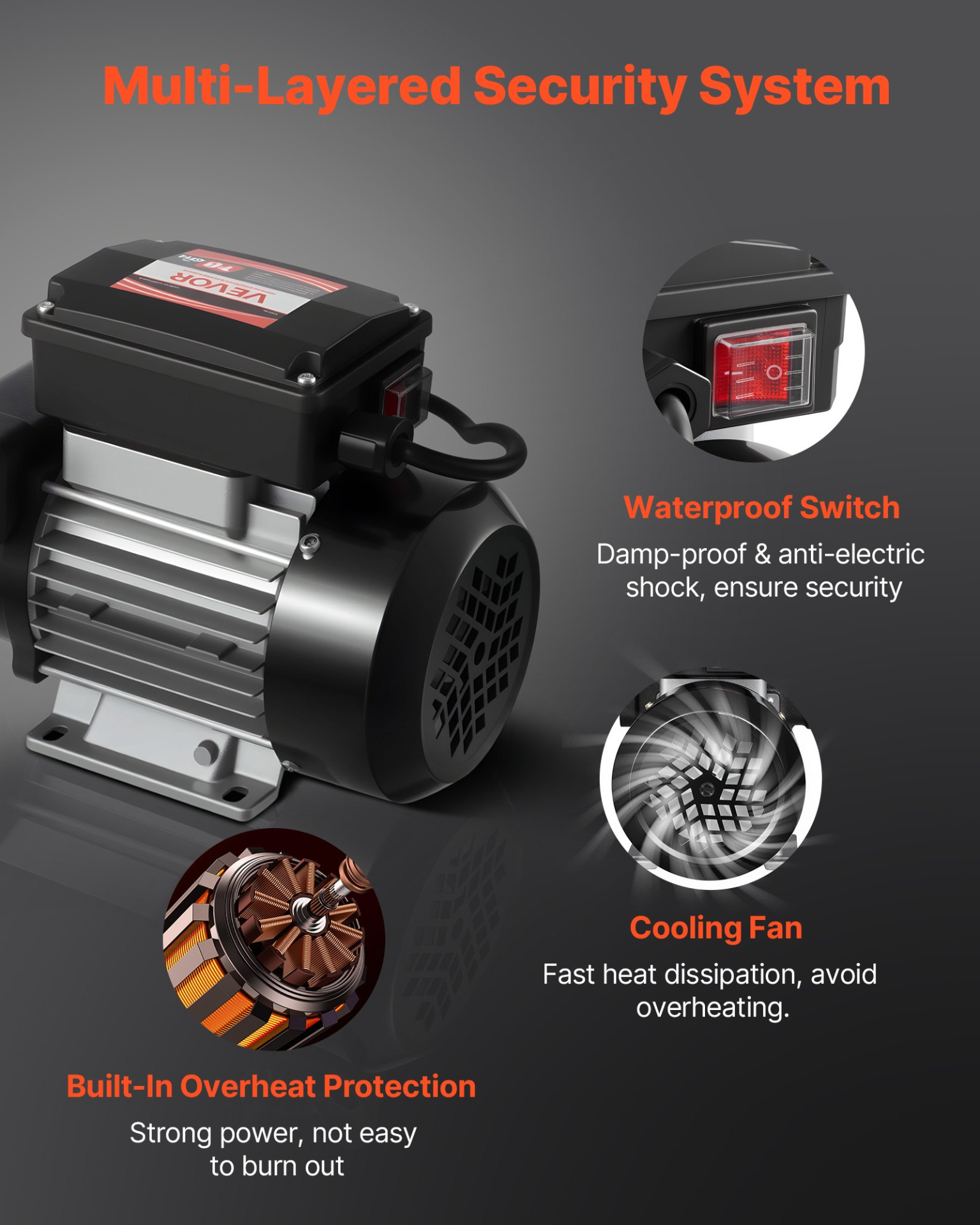 Bomba de transferencia de aceite 110V, 16 GPM 60 L/min | VEVOR