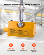 Elevador magnético permanente, 600 kg | VEVOR