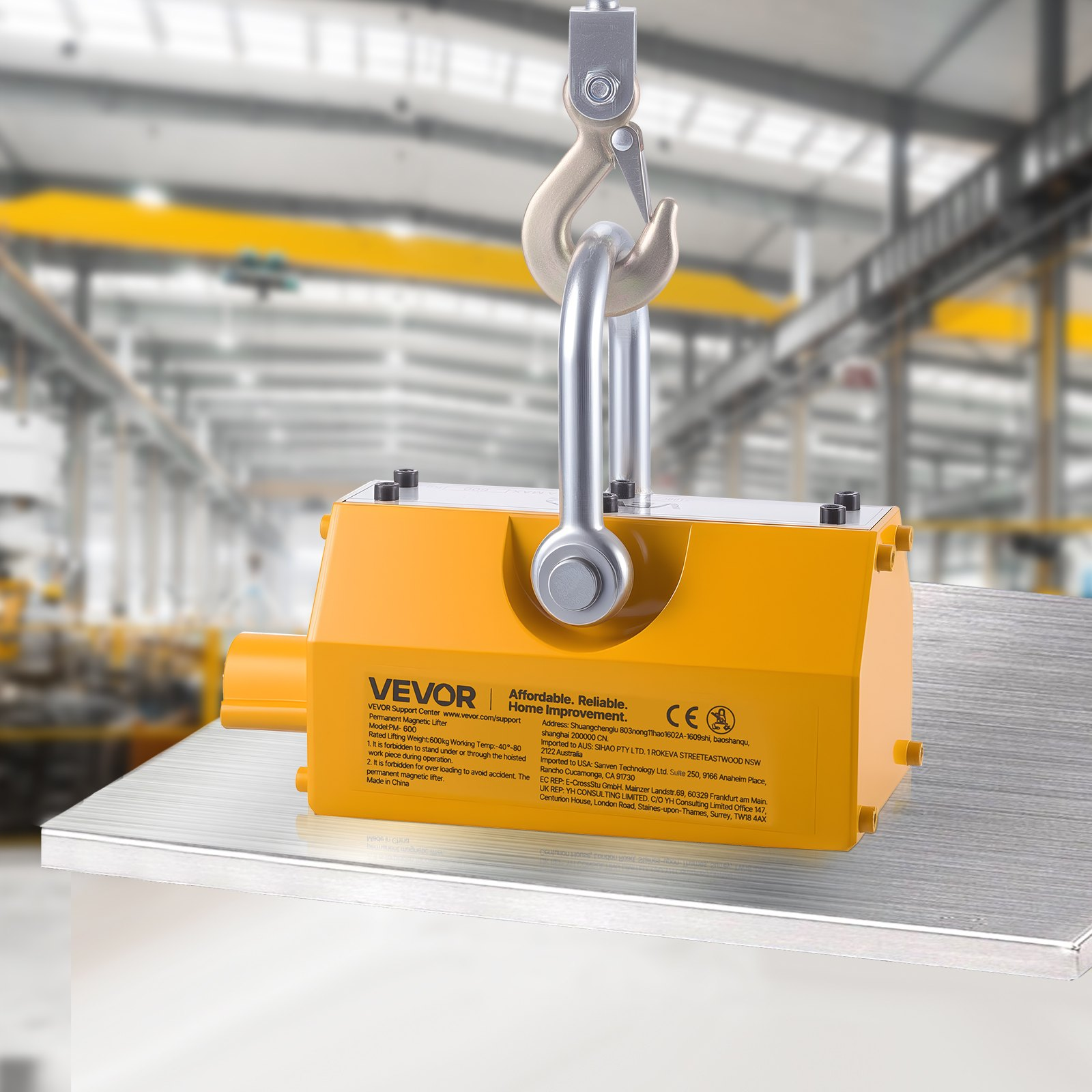 Elevador magnético permanente, 600 kg | VEVOR