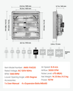 Ventilador extractor de 20 pulgadas con persiana | VEVOR