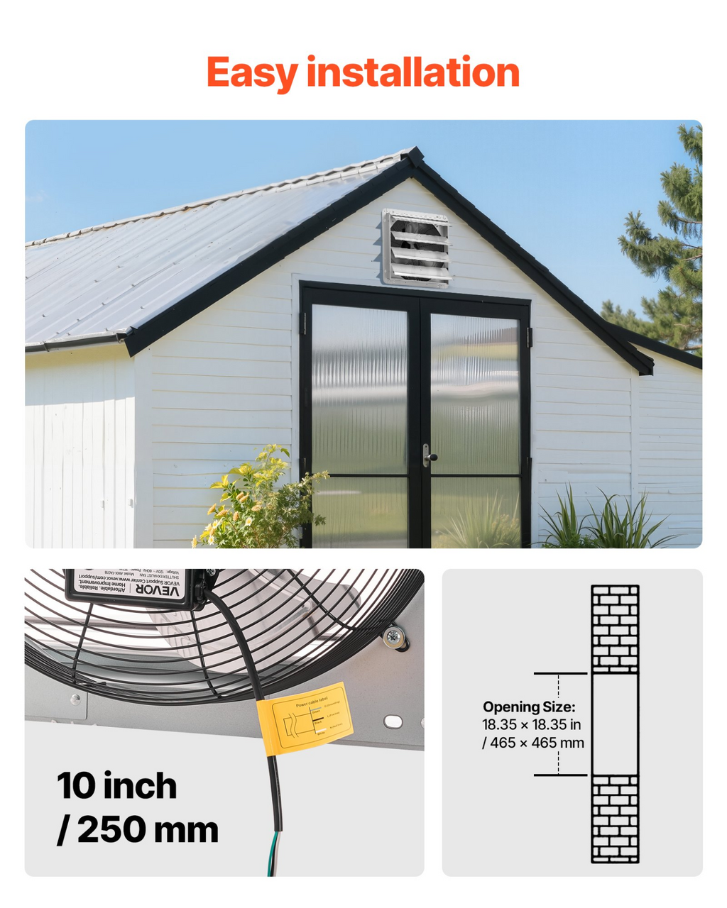 Ventilador extractor de persiana de 45 cm | VEVOR