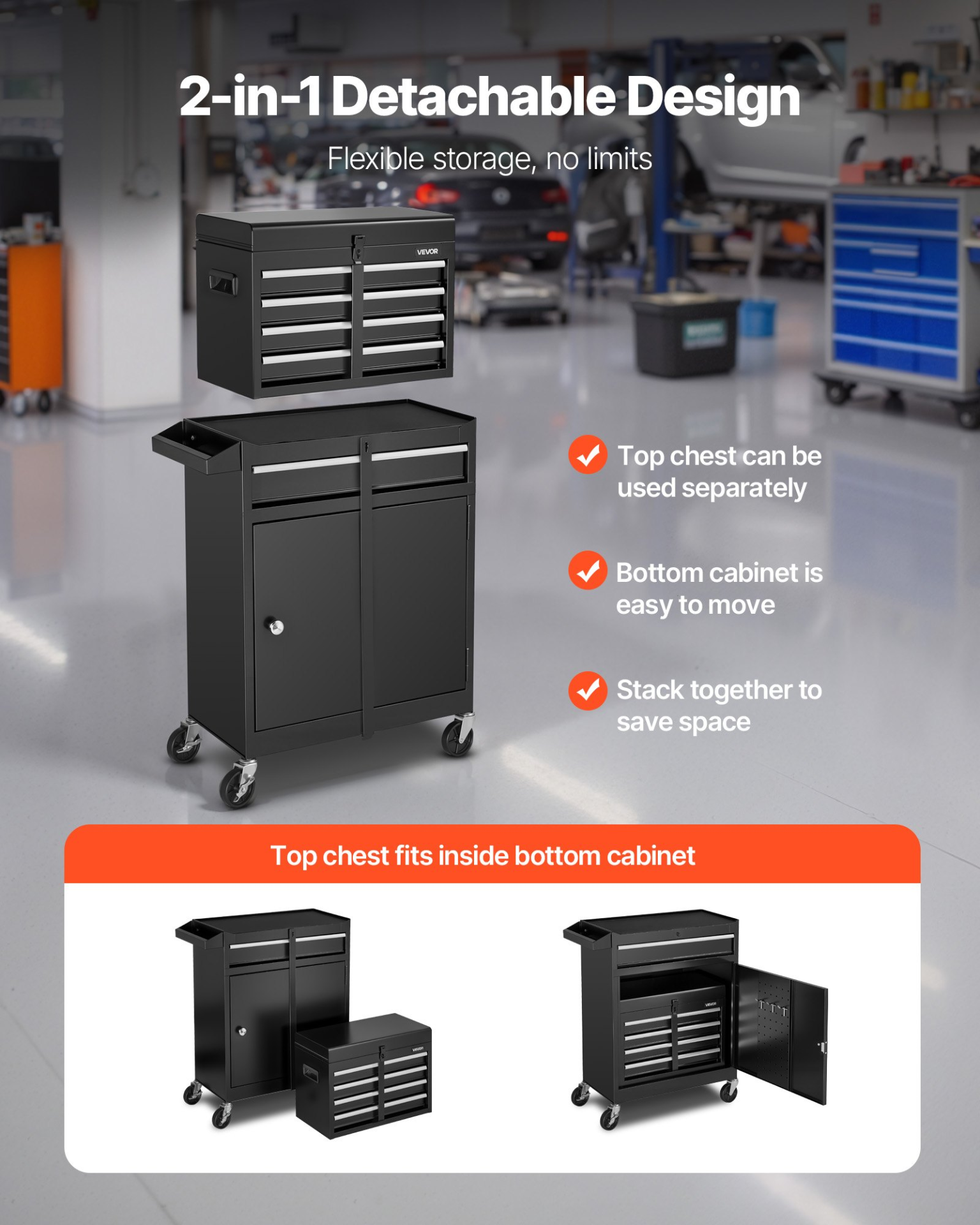 Caja de herramientas rodante, diseño | VEVOR