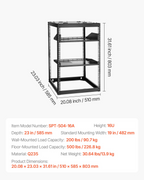Rack de red de 16U con estructura abierta | VEVOR