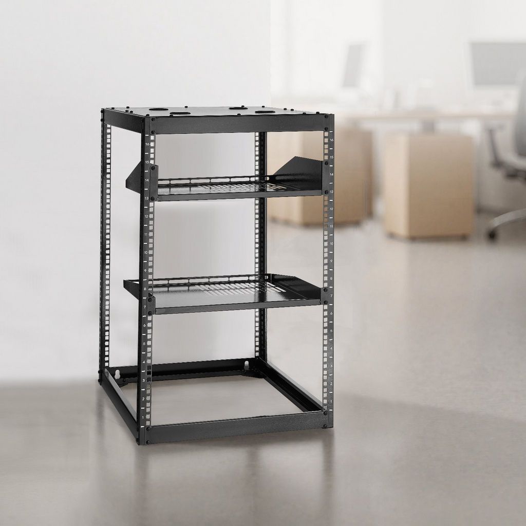 Rack de red de 16U con estructura abierta | VEVOR