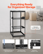 Rack de red de 20U con estructura abierta | VEVOR