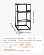 Rack de red de 20U con estructura abierta | VEVOR