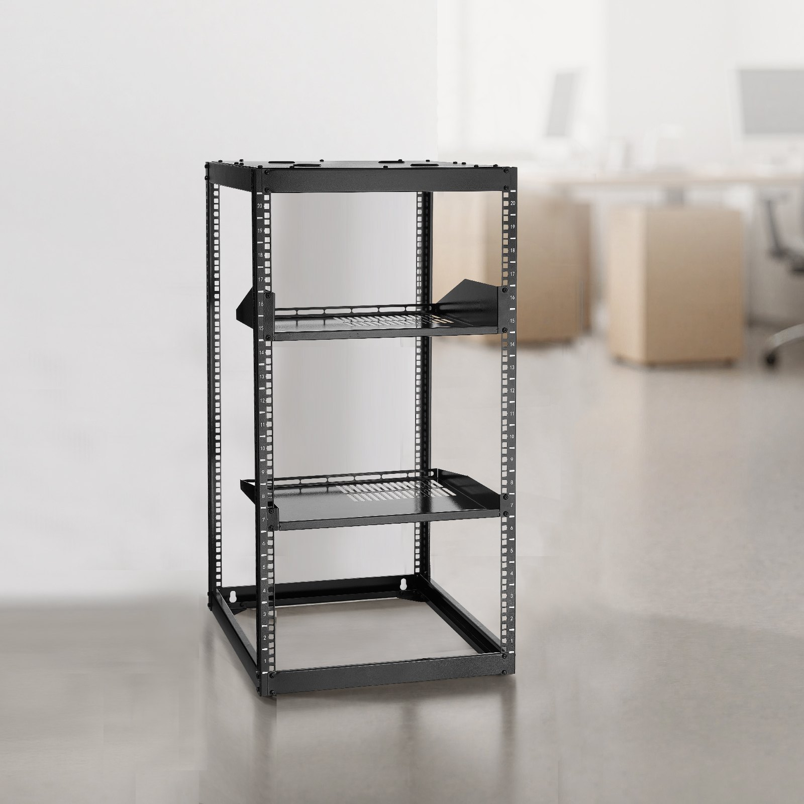 Rack de red de 20U con estructura abierta | VEVOR