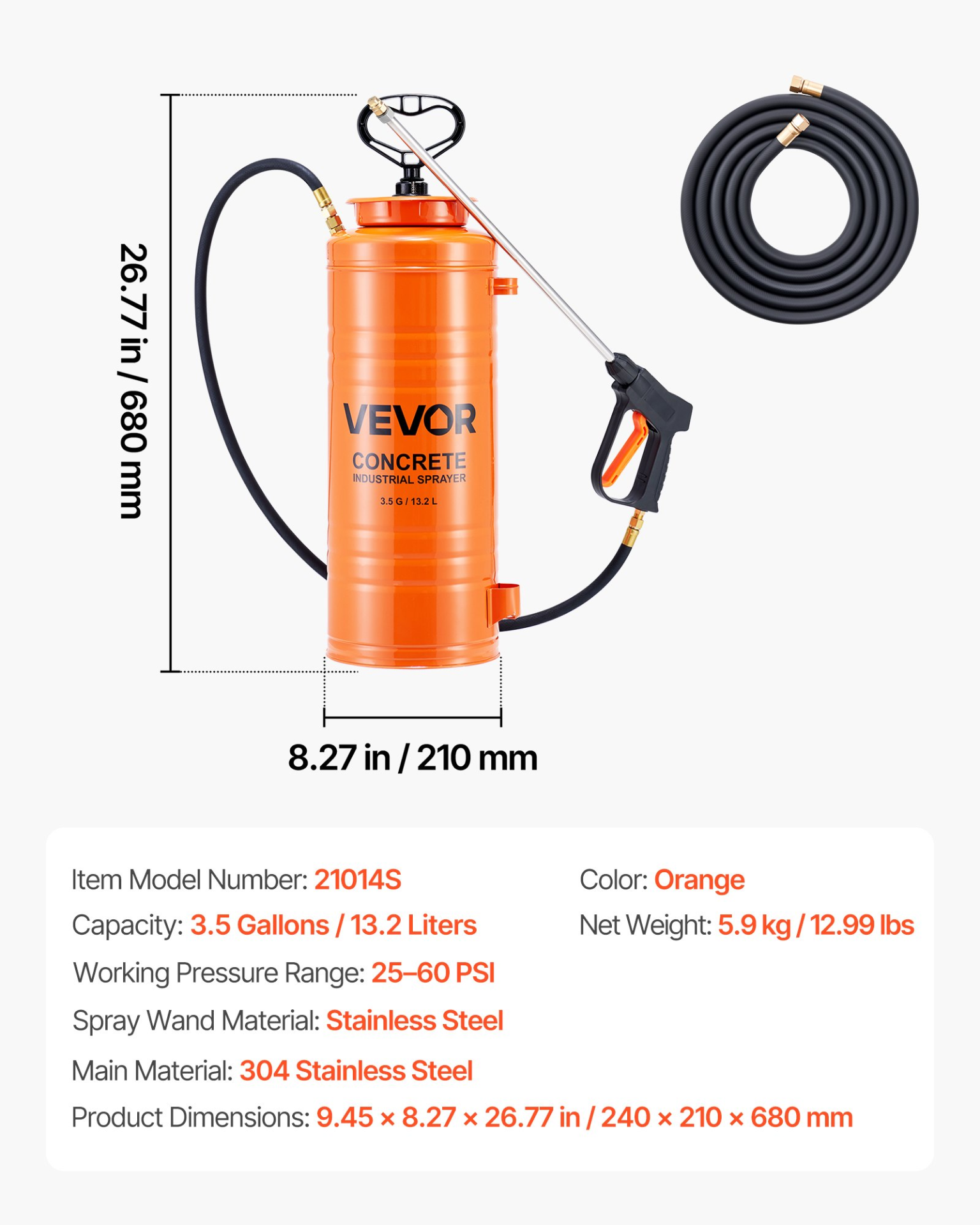 Pulverizador industrial de hormigón | VEVOR
