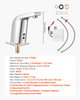 Grifo de lavabo sin contacto, 16 pulgadas